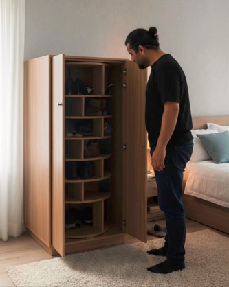 Pyvola™ Revolving Shoe Cabinet